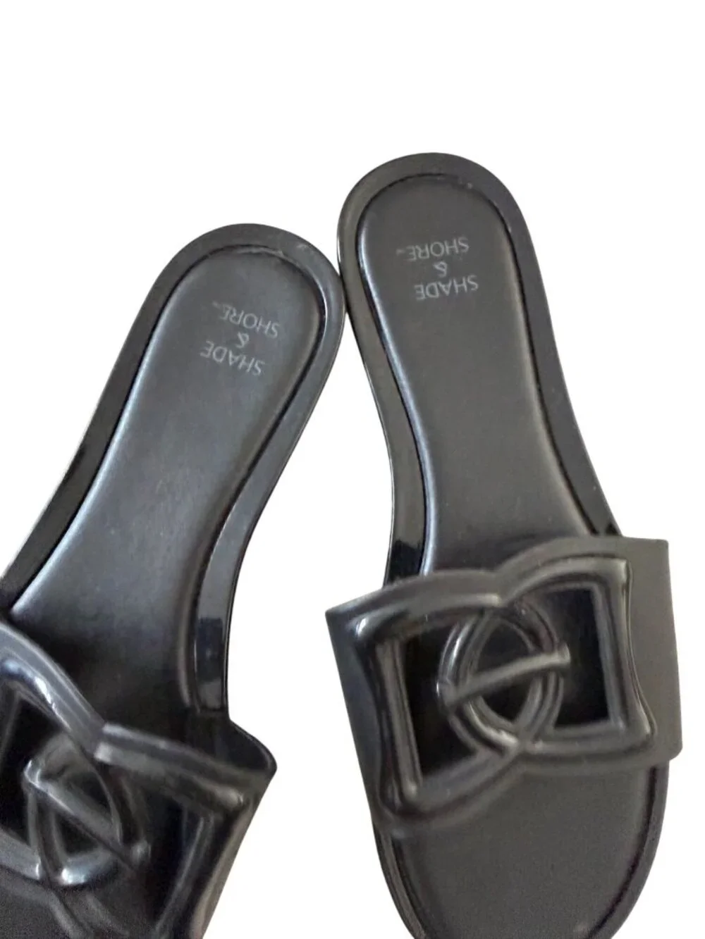 SHADE & SHORE Black Slide Sandals Size US 6